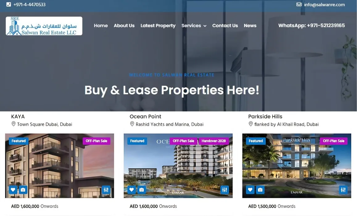 Real estate website development project